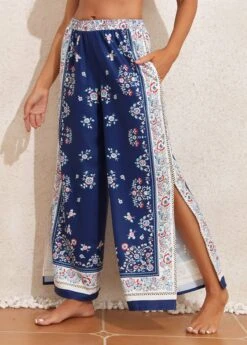 Tribal Print Split Navy Cover Up -Rosewe Promotion Store 327565 P 16805026606102