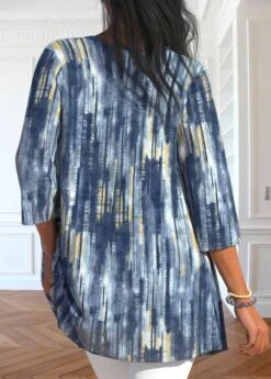 Plus Size Dusty Blue Two Piece Tank Top -Rosewe Promotion Store 327729 P 1677212070096