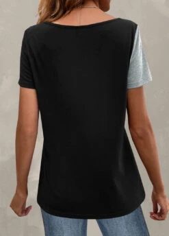 Plus Size Light Grey Marl Button T Shirt -Rosewe Promotion Store 327775 P 1678179144776