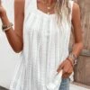 Breathable Square Neck White Tank Top