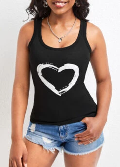 Scoop Neck Black Strappy Tank Top 8 Scoop Neck Black Strappy Tank Top -Rosewe Promotion Store 328728 P 16792919698702
