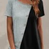 Plus Size Light Grey Marl Button T Shirt -Rosewe Promotion Store 328746 P 1678183038428