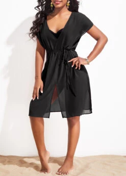 Tie Side Breathable Red Cover Up -Rosewe Promotion Store 328787 P 16782742814142