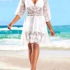 Lace Stitching Mesh White Cover Up -Rosewe Promotion Store 328789 P 16812114209990