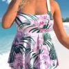 Mid Waisted Light Pink Plus Size Tankini Set 2 Mid Waisted Light Pink Plus Size Tankini Set -Rosewe Promotion Store 328933 P 1678354399734