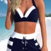 High Waisted Striped Patchwork Navy Bikini Set 1 High Waisted Striped Patchwork Navy Bikini Set -Rosewe Promotion Store 328936 P 1678354855336 1
