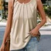 Light Camel Round Neck Lightweigh Tank Top -Rosewe Promotion Store 328947 P 1678417653733