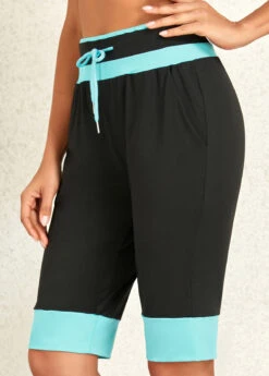 Pocket Drawastring High Waisted Black Shorts -Rosewe Promotion Store 329106 P 1678670899990