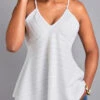 White V Neck Flowy Camisole Top 1 White V Neck Flowy Camisole Top -Rosewe Promotion Store 329264 P 16795419535050