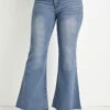 Pocket Denim Blue Zipper Fly Flare Leg Jeans -Rosewe Promotion Store 329573 P 16808514029090