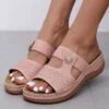 Dusty Pink Low Heel Open Toe Sliders 1 Dusty Pink Low Heel Open Toe Sliders -Rosewe Promotion Store 329618 P 1679132572538