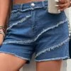 Pocket Zipper Button Fly Denim Shorts -Rosewe Promotion Store 330004 P 16818069990114