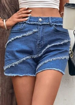 Pocket Zipper Button Fly Denim Shorts 13 Pocket Zipper Button Fly Denim Shorts -Rosewe Promotion Store 330004 P 16818069992575
