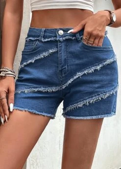 Pocket Zipper Button Fly Denim Shorts 11 Pocket Zipper Button Fly Denim Shorts -Rosewe Promotion Store 330004 P 16818069998192
