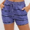 Striped Pocket Blue Regular Drawastring High Waisted Shorts -Rosewe Promotion Store 330007 P 16817134361020