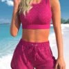 High Waisted Lace Hot Pink Bikini Set -Rosewe Promotion Store 330057 P 1679898968112