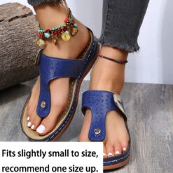 Toe Post Blue Low Heel Flip Slippers -Rosewe Promotion Store 330103 P 1679649741522