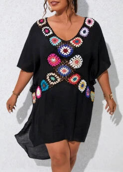 Black Plus Size Patchwork Cover Up -Rosewe Promotion Store 330144 P 16805051419202