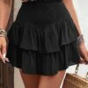 Smocked Black A Line Elastic Waist Short Skirt -Rosewe Promotion Store 330312 P 16818066849330