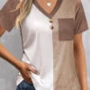 Plus Size Light Camel Pocket T Shirt -Rosewe Promotion Store 330318 P 1680071532922