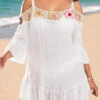 Weave White Patchwork Cutout Cover Up -Rosewe Promotion Store 330399 P 16836315875820