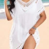 Patchwork Weave Detail White Cover Up -Rosewe Promotion Store 330400 P 16838869562360