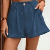 Blue Button Fly Pocket High Waisted Shorts -Rosewe Promotion Store 330547 P 16811751306370