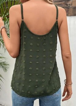 V Neck Button Green Strappy Camisole Top -Rosewe Promotion Store 330554 P 16831927228211