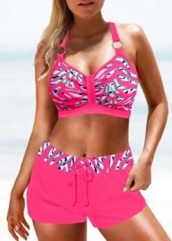 Mid Waisted Zebra Stripe Print Bikini Set -Rosewe Promotion Store 330602 P 1680166098286