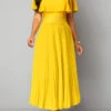 Plus Size Yellow Lace Maxi Short Sleeve Dress -Rosewe Promotion Store 330725 P 1680250032162