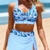 Mid Waisted Criss Cross Light Blue Bikini Set -Rosewe Promotion Store 331002 P 1680588473138