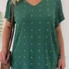 Green Plus Size Lightweight Short Sleeve Blouse -Rosewe Promotion Store 331049 P 16848397911930