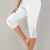 Plus Size White Elastic Waist High Waisted Leggings -Rosewe Promotion Store 331253 P 1696755323762