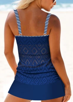 Mid Waisted Navy Plus Size Lace Tankini Set -Rosewe Promotion Store 331294 P 1686797136437