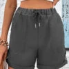 Pocket Drawastring High Waisted Grey Shorts -Rosewe Promotion Store 331384 P 16811237287440