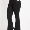 Elastic Waist Pocket Black Flare Leg Pants -Rosewe Promotion Store 331394 P 16820714771060