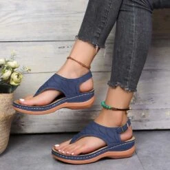 Mid Heel Navy Toe Post Sandals -Rosewe Promotion Store 331487 P 1681187977880