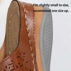 Dark Camel Floral Open Toe Mid Heel Sliders -Rosewe Promotion Store 331506 P 1681188372487