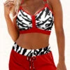 Mid Waisted Leopard Circular Ring Red Bikini Set -Rosewe Promotion Store 331521 P 1681196542024