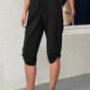 High Waisted Pocket Black Jogger Elastic Waist Pants 2 High Waisted Pocket Black Jogger Elastic Waist Pants -Rosewe Promotion Store 331675 P 16833772892240