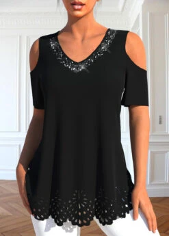 Burn Out Printing V Neck Black T Shirt 7 Burn Out Printing V Neck Black T Shirt -Rosewe Promotion Store 331709 P 1681374924866