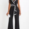 Asymmetry Long Lapel Sleeveless Black Jumpsuit 1 Asymmetry Long Lapel Sleeveless Black Jumpsuit -Rosewe Promotion Store 331781 P 16835451822350