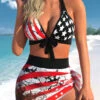 High Waisted American Flag Print Mesh Bikini Set 2 High Waisted American Flag Print Mesh Bikini Set -Rosewe Promotion Store 331909 P 1681711236314