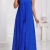 Patchwork Royal Blue Ankle Length Round Neck Jumpsuit -Rosewe Promotion Store 332084 P 16871378230930