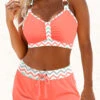 Coral Chevron Print Circular Ring Bikini Set -Rosewe Promotion Store 332115 P 1681889273312