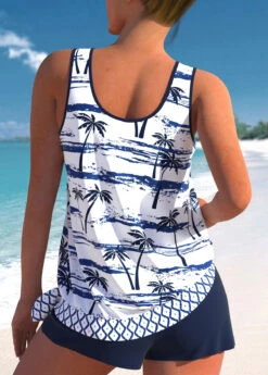 Plus Size Mid Waisted Navy Tankini Set -Rosewe Promotion Store 332153 P 1682485217942