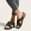 Black Open Toe Breathable Mid Heel Sliders -Rosewe Promotion Store 332284 P 1681983076587