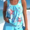 High Waisted Sky Blue Plus Size Tankini Set -Rosewe Promotion Store 332397 P 1682060636026