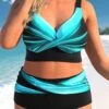 High Waisted Cyan Plus Size Ombre Bikini Set -Rosewe Promotion Store 332414 P 1682054557730