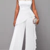 Lace Patchwork White Long Sleeveless Jumpsuit -Rosewe Promotion Store 332601 P 1682322375868